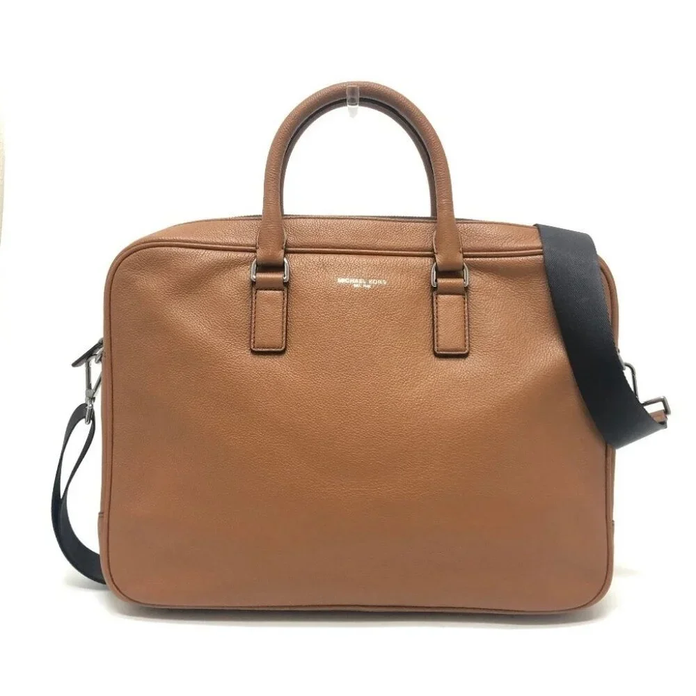Michael Kors logo Bag 2WAY Briefcase Document Bag Business bag Leather Brown